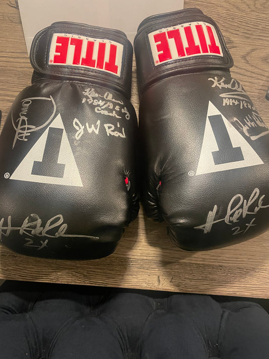 Signed boxing gloves